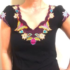 Vintage Y2K Embroidered Top (Sm)